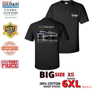 Sort.V CAR GILDAN เสื้อยืดผ้าฝ้ายพิมพ์ลาย Dodge 1969 Charger R Preshrunk By Johny Rockstar Dodge 71 Xs-4Xl 5XL 6XL แฟชั่