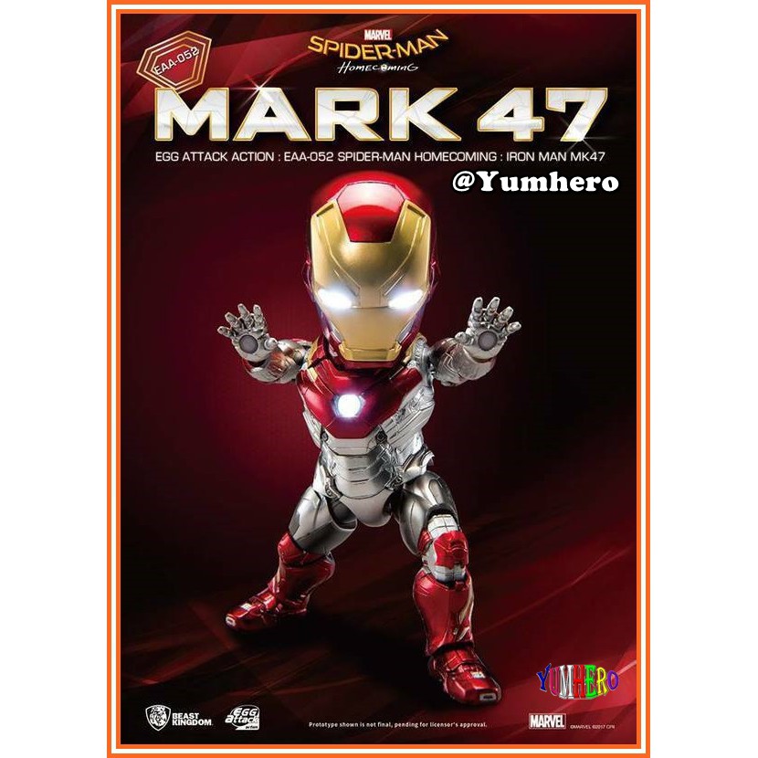 งานแท้ 100% Egg Attack โมเดล หัวโต ไอรอนแมน มาร์ค47 Model Iron Man Mark47 Mk LED Light Action อเวนเจอร์ Avengers มาเวล