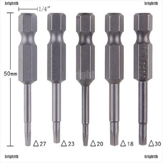 เกิด❤ ไขควงแม่เหล็ก ทรงสามเหลี่ยม 1/4 Hex Shank 50 มม. 5 ชิ้น