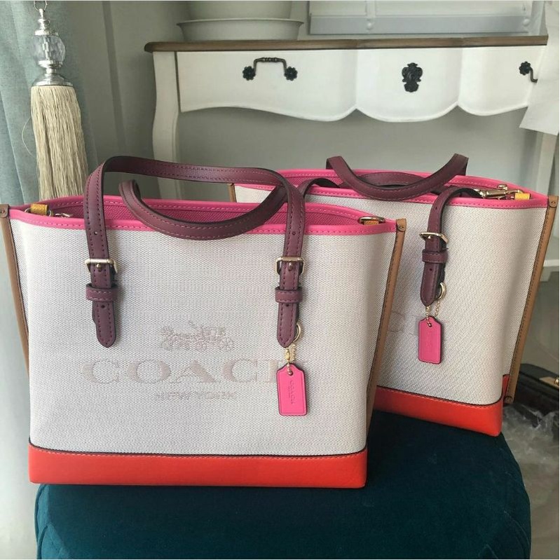 coach mollie tote pink