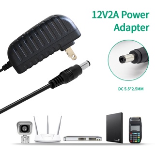 DC อะแดปเตอร์ 12V 2A  Adapter 2000 mAh สำหรับกล้องวงจรปิด (หัว 5.5 x 2.5MM)