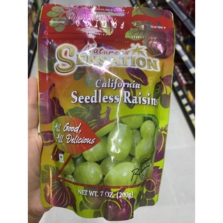 Nature’s Sensation California Seedless Raisins 200 G. แคลิฟอร์เนีย ลูกเกดดำ ตรา เนเจอร์ เซ็นเซชั่น