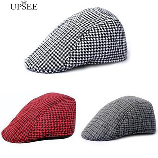 * Cool Men Tweed Flat Herringbone ประเทศหมวกยอดหมวกกอล์ฟ Retro Beret Cap