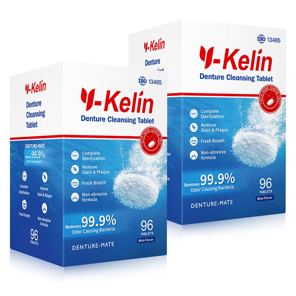 Yakelin น้ํายาทําความสะอาดฟันปลอม 90 + 6 แท็บ ฟันปลอม บางส่วน ฟอกสีฟัน ราคา ถูกที่สุด ดีลบีเคเค