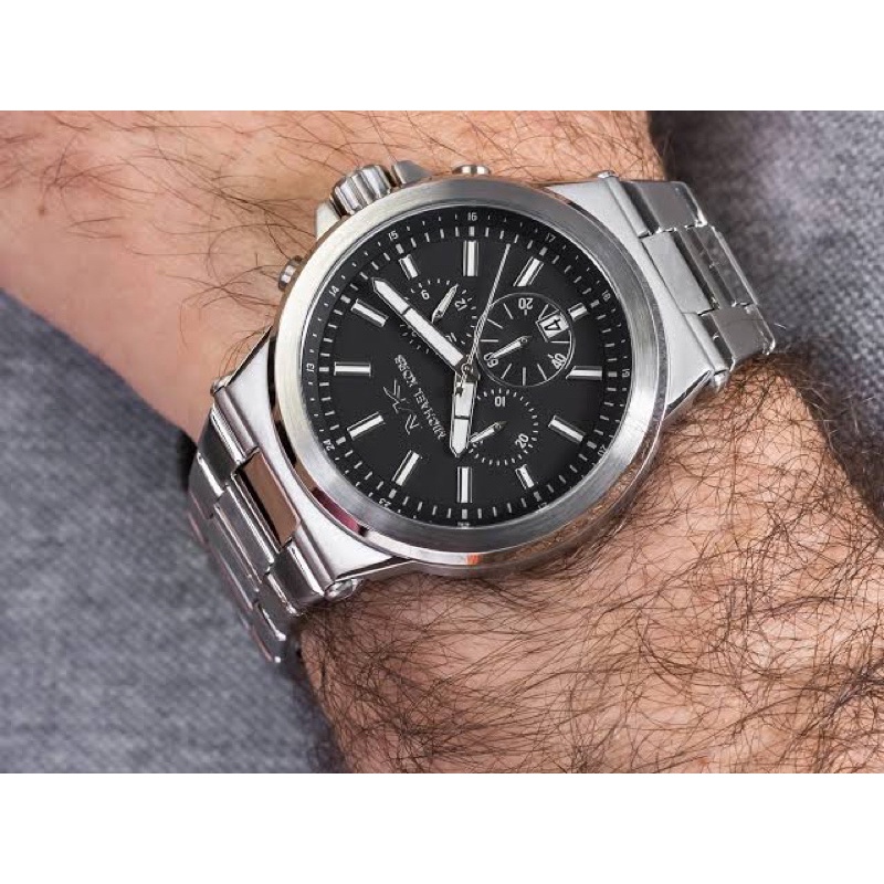 (ผ่อน0%) นาฬิกาชาย Michael Kors Men's Dylan Chronograph Stainless Steel Watch MK8730 หน้าปัดขนาด 45mm. สแตนเลส สีเงิน