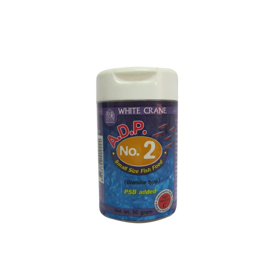White Crane อาหารปลาชนิดเม็ด สูตร ADP เบอร์ 2 (50g)