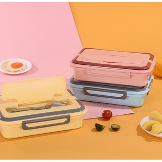 Stainless steel lunch box set กล่องข้าวพกพาพร้อมชุดช้อนซ้อม