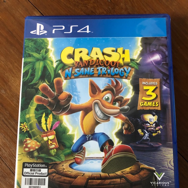 แผ่นเกมส์ PS4 Game # Crash Bandicoot N Sane Trilogy  (includes 3 games) มือ 2
