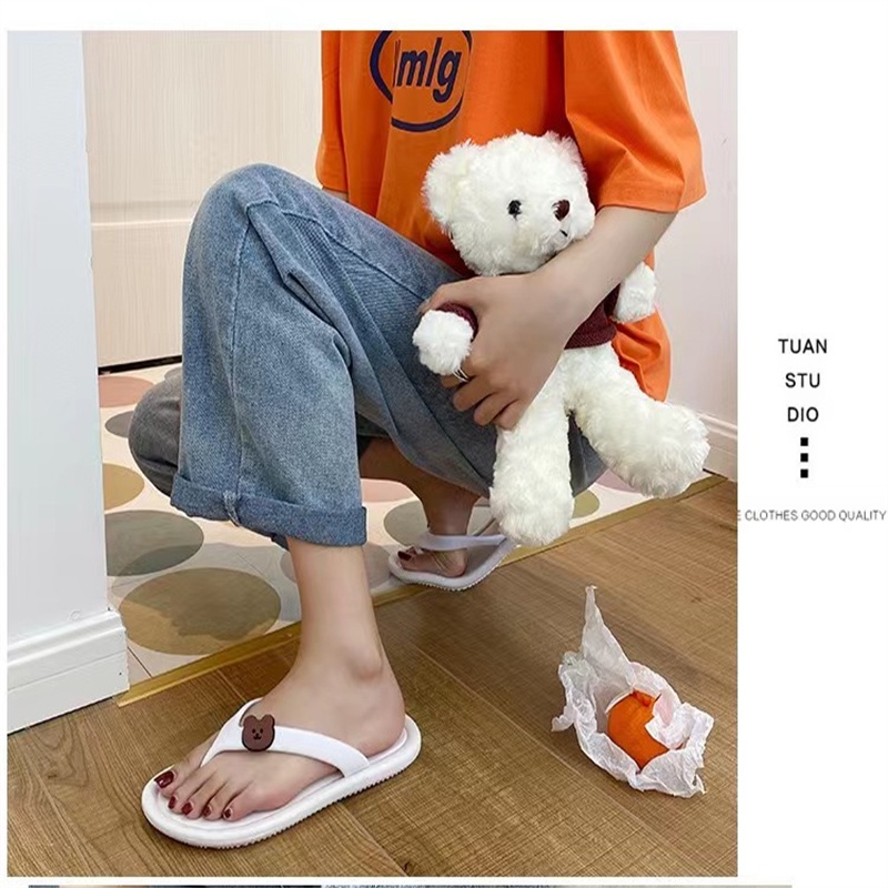 ⚡จัดส่งเร็ว✨รองเท้าแตะผู้หญิงน่ารัก นุ่มสบาย เย็นสบาย ลายหมี รองเท้าแตะชายหาดคนดัง ขายดีสุดๆ 36-41