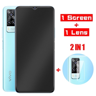 2 in 1 ฟิล์มเลนส์กล้อง + ฟิล์มกระจกนิรภัยด้าน VIVO S1 Pro V19 Neo V20 V9 V17 V15 V9 Y31 Y12s Y20s Y11 Y15 Y17 Y19 Y30 Y71 Y81 Y91C