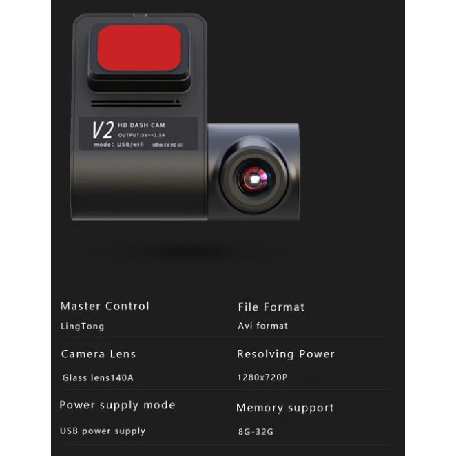Hot!กล้องติดรถยนต์ รุ่น V2 WiFi Dash CAM 1080p ดูผ่าน App ได้ DVR dashcam 270องศา เลนส์ Night Vision กล้องบันทึกวิดีโอ.. thumbnail 6