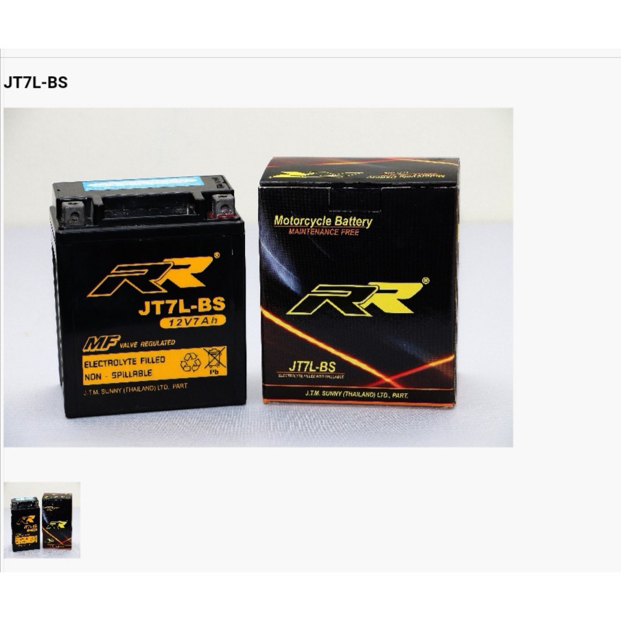แบตเตอร์รี่ YTX7L-BS JT7LBS แบต Bigbike YTX7L-BS GTX7L-BS 12v 7am
