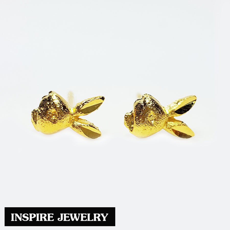 Inspire Jewelry (NN)  ,ต่างหูกระต่าย Bunny หุ้มทองแท้ 100% 24K                                     .