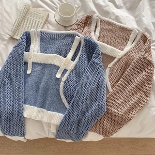 Somedays_closet l🌷พร้อมส่ง🌷 Honey set ชุดSet2ชิ้น เสื้อกล้าม+เสื้อคลุมงานไหมพรมผ้านิ่มสไตล์เกาหลี