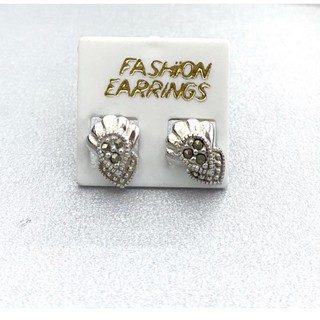 ต่างหูเงินแท้925 ตัวเรือนเงินแท้ประดับมาร์คาไซท์(Marcasite Earring)