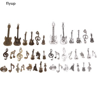 Flyup จี้เครื่องดนตรี กีตาร์ โลหะผสม สไตล์วินเทจ DIY 21 ชิ้น ต่อชุด