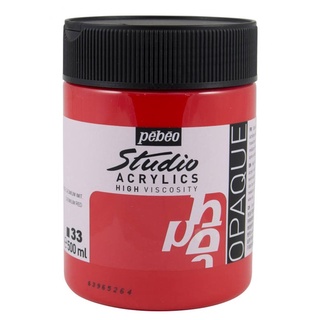 PEBEO สีอะคริลิค เกรดสตูดิโอ 500ml สีแดง Cadmium Red Hue Acrylic Studio High Viscose 500ML Cadmium Red Hue P171033