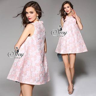 Sevy princess flora shining sleeveless mini dress.