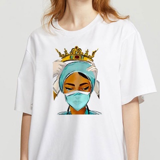 เสื้อยืดแขนสั้น พิมพ์ลาย Nurse Queen แฟชั่นฤดูร้อน สําหรับผู้หญิงS-5XL