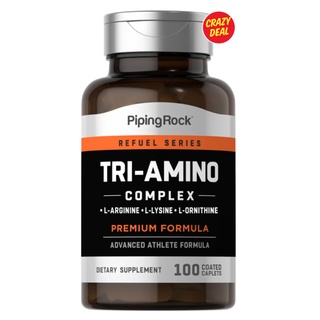 Piping Rock Tri Amino L-Arginine L-Ornithine L-Lysine 100 Coated Caplets