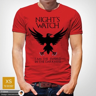 เสื้อยืดคอกลมYuanl5 เสื้อยืดผ้าฝ้าย 100% พิมพ์ลาย Game Of Thrones Jon John Snow Sword Darkness พลัสไซซ์ สําหรับผู้ชายS-4