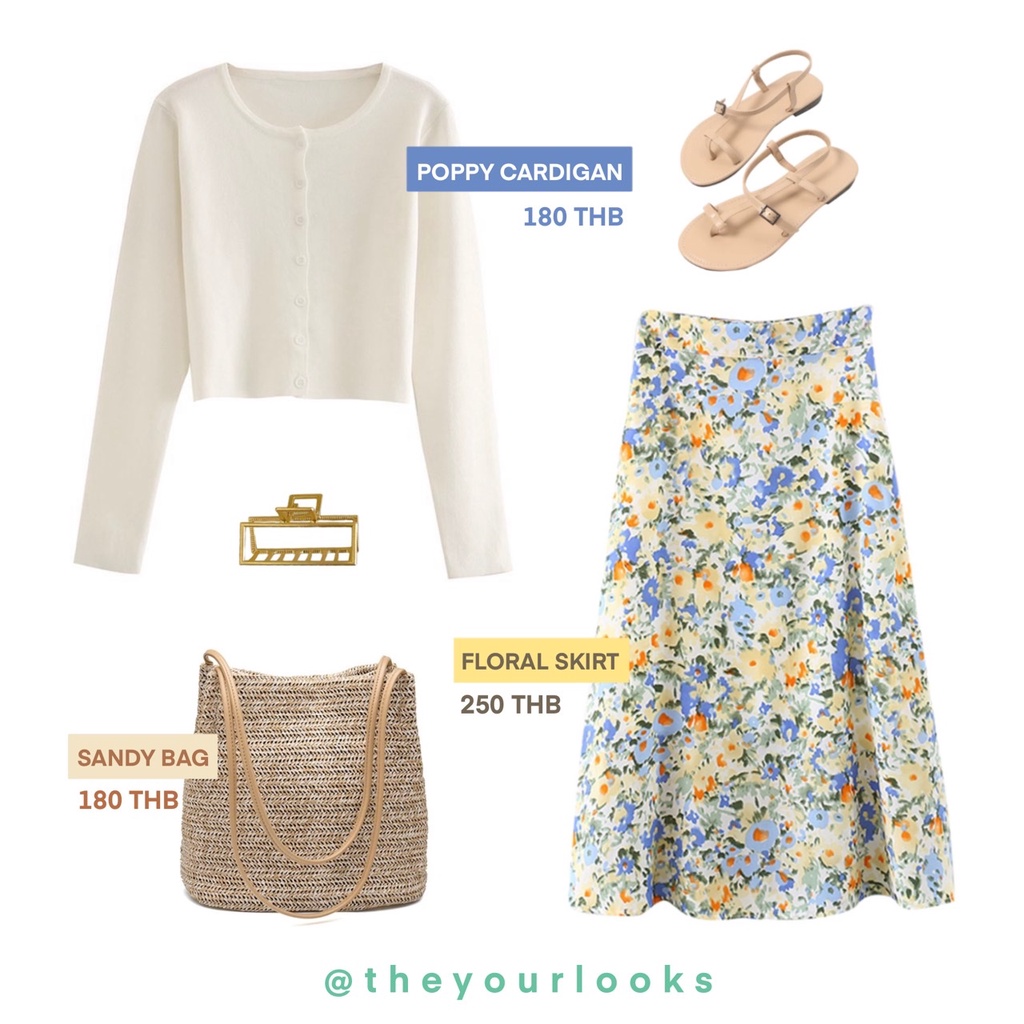 𝑇ℎ𝑒𝑦𝑜𝑢𝑟𝑙𝑜𝑜𝑘𝑠 205 🪀 Mix and Match เสื้อคาร์ดิแกนกระโปรงยาว (สั่งใน Live มีโค้ดลด 100฿)