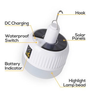 ไฟ solar ไฟ LED ไฟฉุกเฉิน 30W แบตในตัว 6000mAh ใช้ได้นานสุด8ชั่วโมง!!!