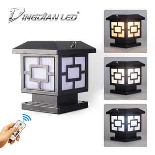 DingDian LED 10W โคมไฟพลังแสงอาทิตย์ ไฟโซล่าเซล   มีรีโมทไตรรงค์แสงเสากลางแจ้งสำหรับสวน