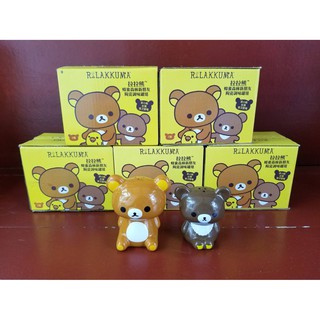 San-X Rilakkuma Chairoikoguma Taiwan 7-11 Limited Ceramics Spice Jar Figure Set : RILAKKUMA ชุดขวดเกลือ ขวดพริกไทย