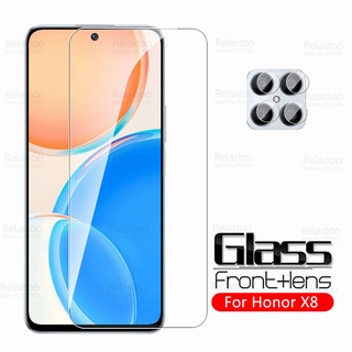 2To1 Camera Tempered Glass For Honor X8 Screen Protector On HonorX8 Honer Honar X8 X 8 TFY-LX1 6.70" 2022 Protective Cover Film