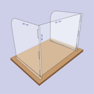 ฉากกั้นโต๊ะ Table Shield ชุดอะครืลิค เทเบิ้ลชิลด์ ขนาด 38x52x39cm