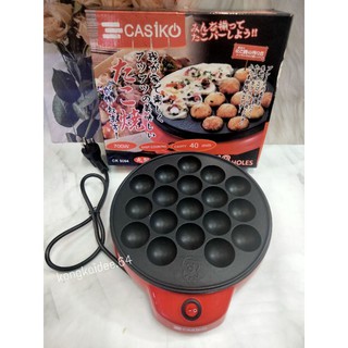 เครื่องทำขนมทำทาโกะยากิ 18 หลุม  Casiko รุ่น CK-5004  สีเเดง