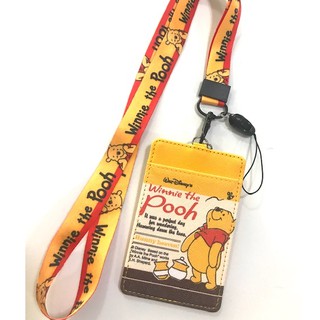 POOH  สายคล้องคอ สายคล้องบัตร ที่ใส่บัตร ซองใส่บัตร ที่ใส่บัตร พร้อมสายคล้องคอ   ลาย   POOH  STAND  A   หมีพูห์  pooh  ง