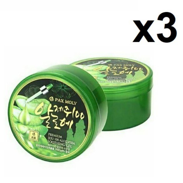 3x Pax Moly Premium Jeju 100 Aloe Vera Soothing Gel (300g) [Exp Jun 2026]