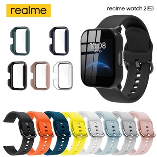 สายนาฬิกาข้อมือซิลิโคน พร้อมกระจก สําหรับ Realme Watch 2 2pro