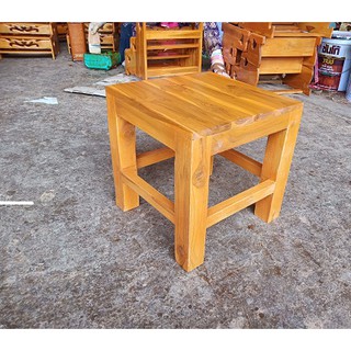 เก้าอี้เล็ก ไม้สักทอง นั่งซักผ้า นั่งคุยกับเพื่อนบ้าน ขนาด12"X12"