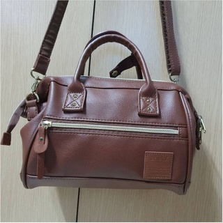 #กระเป๋าAnello PU mini shoulder bag สีน้ำตาลเข้ม