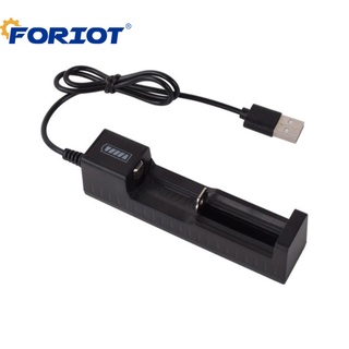 Foriot ที่ชาร์จแบตเตอรี่ Li-Ion 1 ช่อง แบบชาร์จ USB สําหรับ 14500 18650 26650 3.7V-4.2V