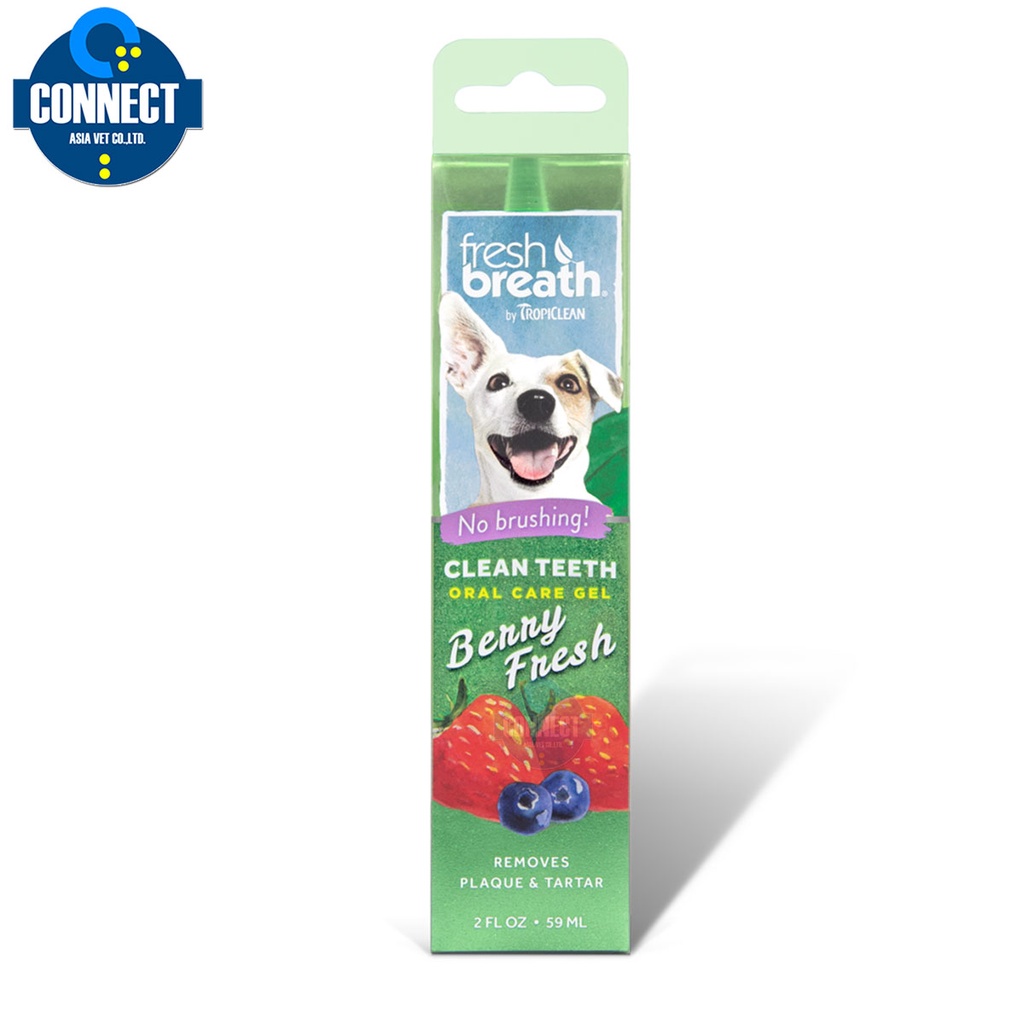 Tropiclean Fresh Breath Clean Teeth Gel เจลกำจัดหินปูนสำหรับสุนัข รส เบอร์รี่เฟรช ขนาด 2 oz.