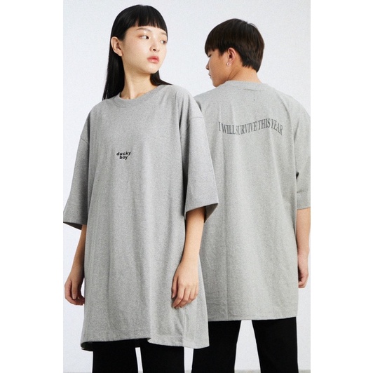 DUCKYBOY OVERSIZED TEE - I WILL SURVIVE THIS YEAR เสื้อยืดทรงโอเวอร์ไซส์ (มี2สี)