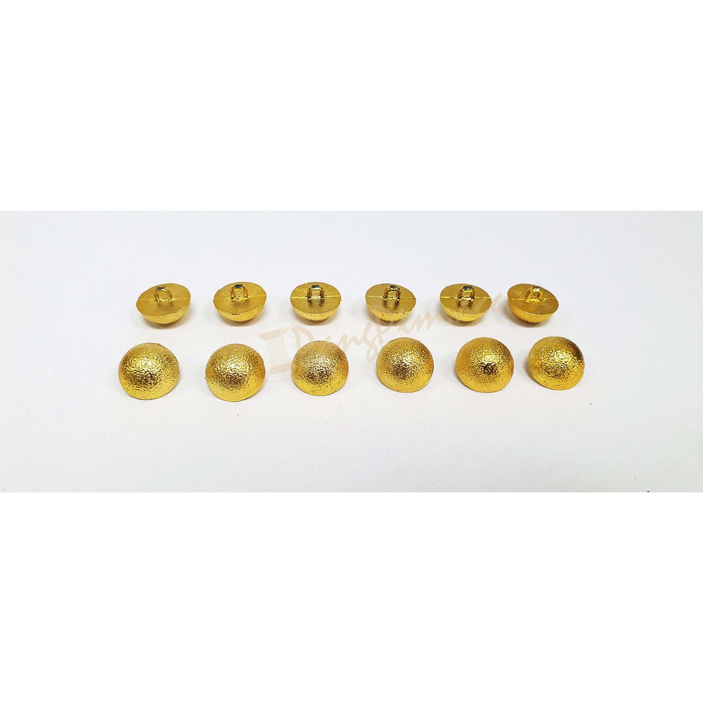 กระดุมสอย กระดุมสอด พลาสติก (สีทอง, สีทองพ่นทราย) ขนาด 15 มิลลิเมตร // ถุงละ 50 เม็ด - รูปที่ 3