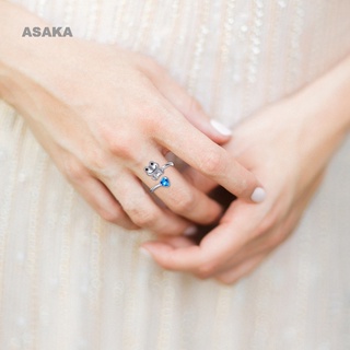 Asaka เครื่องประดับ แหวนแต่งงาน ชุบเงิน รูปกบน่ารัก แฟชั่นสําหรับผู้หญิง