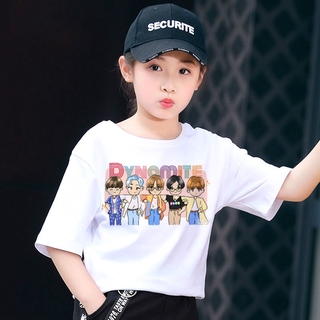 เสื้อยืดแขนสั้น พิมพ์ลายการ์ตูน Dynamite BTS ขนาดใหญ่ แฟชั่นสําหรับเด็ก