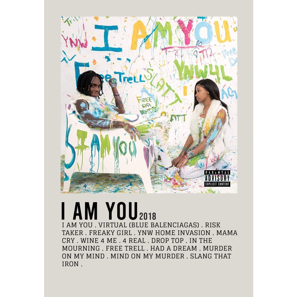 ฝาครอบโปสเตอร์ I Am You โดย YNW Melly สําหรับห้อง/บาร์เบอร์ยิม