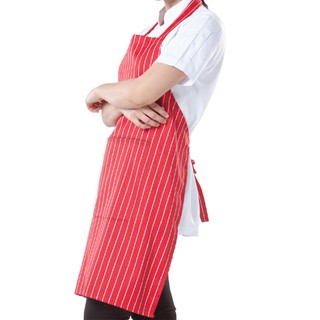 ✨ขายดี✨ เอโร่ ผ้ากันเปื้อนเต็มตัวลายริ้ว สีแดง aro Apron Red