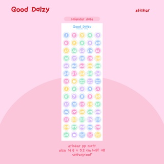 New🌈🌟sticker calender date สติกเกอร์ตัวเลขวันที่ | Good Daizy