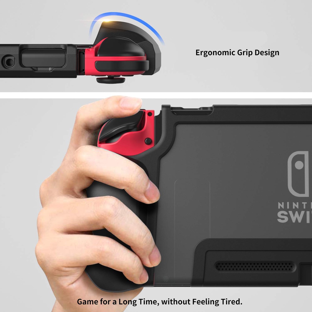PZOZ [Pluggable Base] เหมาะสำหรับ Nintendo Switch เคสป้องกัน Ns Handle Cover โปร่งใสด้านหลังเปลือกแข็งโฮสต์เชลล์รวมบางเฉียบรวมทุกอย่างรวมอุปกรณ์เสริมสวิทช์เปลือกนุ่ม
