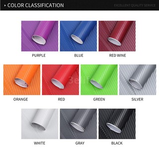 3elife☆Waterproof Car Stickers 3D Car Carbon Fiber Vinyl Film Sheet Wrap Roll Auto Ca