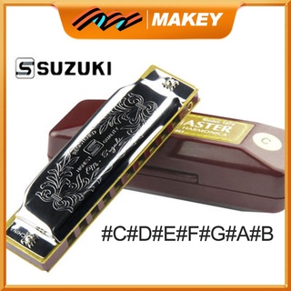 MAKEY ฮาร์โมนิก้า 10-hole บลูส์ ฮาร์โมนิก้า Suzuki Harmonica C/D/E/F/G/A/B