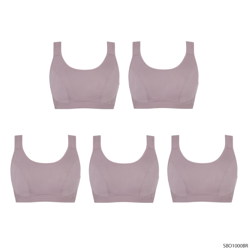 Sabina เสื้อชั้นใน Invisible Wire (Set 5 ชิ้น) (ไม่มีโครง) รุ่น Function Bra รหัส SBO1000BR สีน้ำตาล